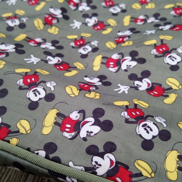 Mickey Mouse Pattern Green Textured Shoulder Bag - Picture 4 of 14